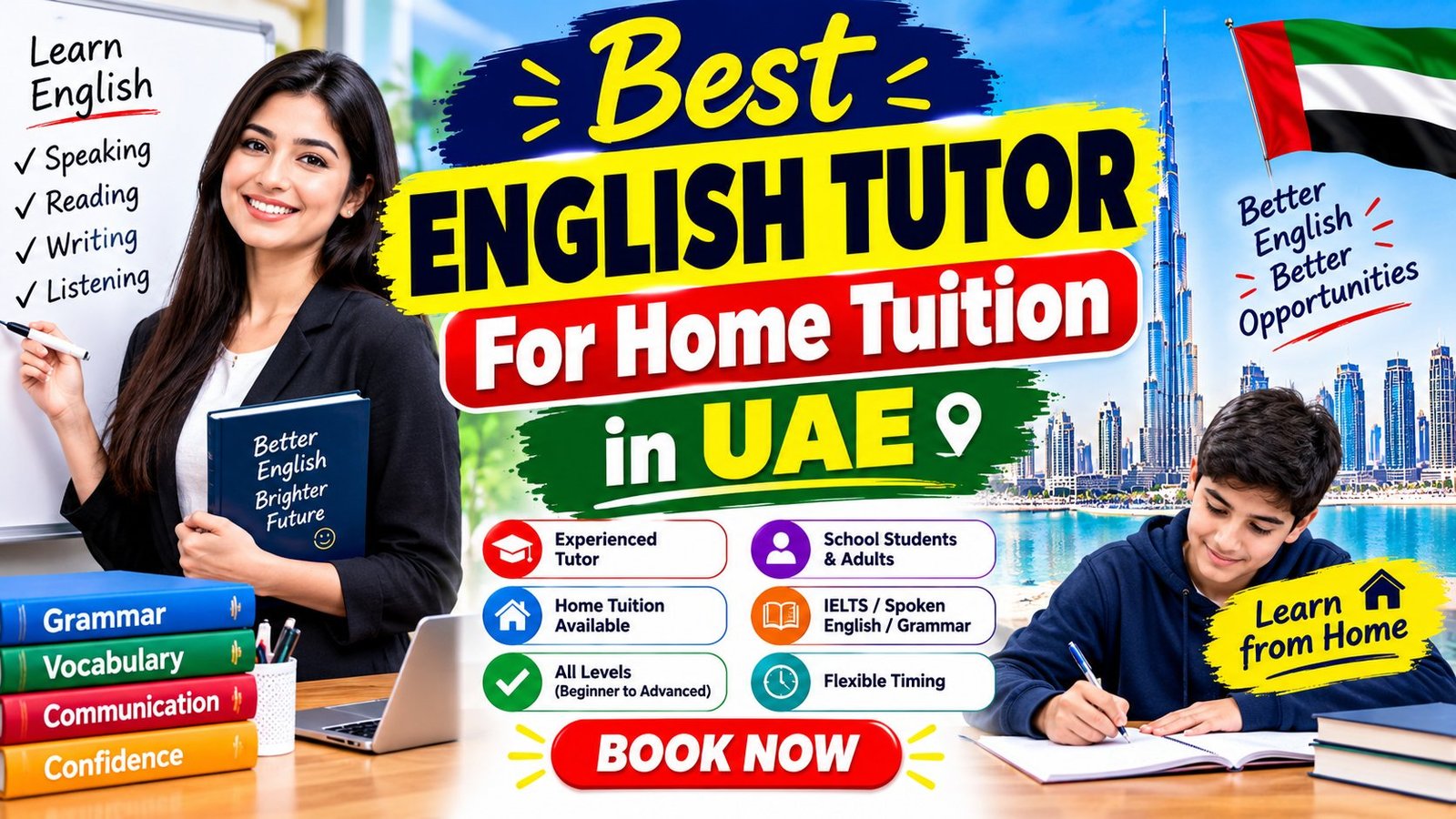Best English Tutor For Home Tuition in UAE