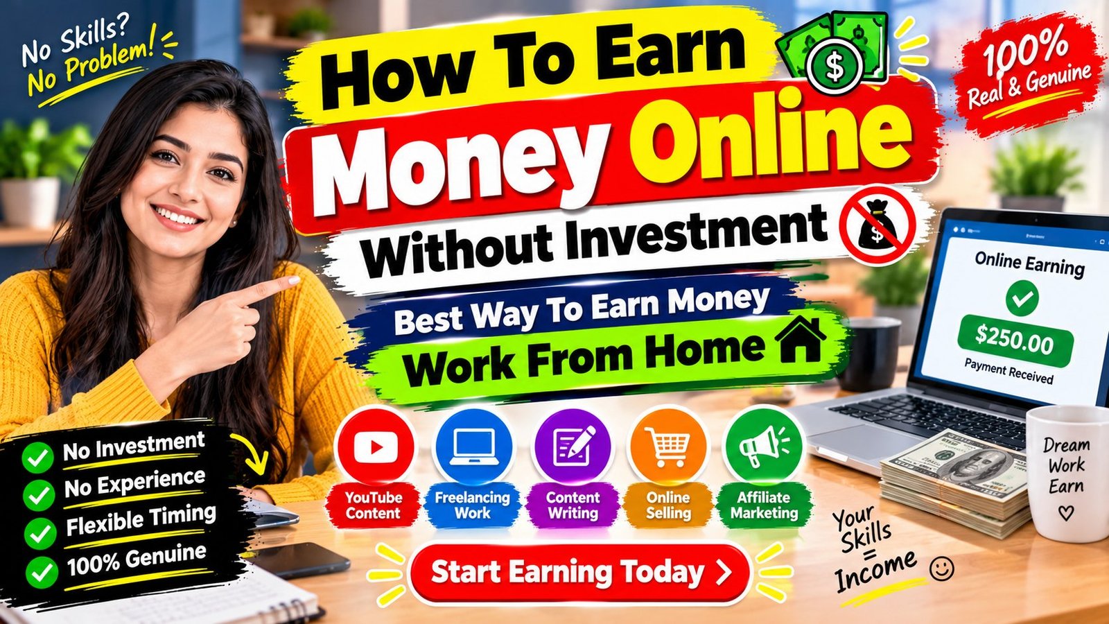 How To Earn Money Online Without Investment Work From Home